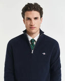 Gant Merino Cotton Blend Half zip Evening Blue