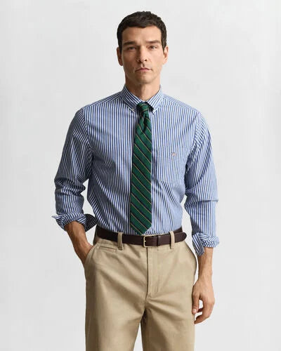 Gant Poplin Stripe Shirt College Blue