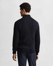 Load image into Gallery viewer, Gant Cable Half Zip Evening Blue

