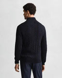Gant Cable Half Zip Evening Blue