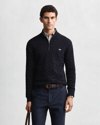 Gant Cable Half Zip Evening Blue