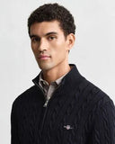 Gant Cable Half Zip Evening Blue