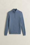 Gant Cable Halfzip Faded Denim