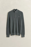 Gant Micro Waffle Half Zip Grey