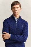 Gant Cable Half Zip Evening Blue