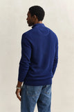 Gant Micro Waffle Half Zip Rich Navy