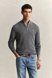 Gant Micro Waffle Half Zip Grey