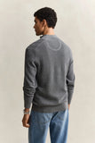 Gant Micro Waffle Half Zip Grey