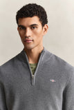Gant Micro Waffle Half Zip Grey