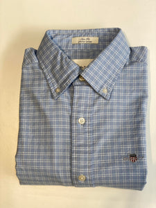 3230176/S               Oxford Check 445 Pacific Blue