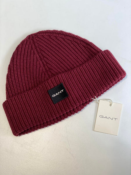 Gant Knitted Beanie Plumped Red