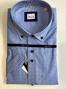 Marnelli Short Sleeve Gingham Shirt Blue