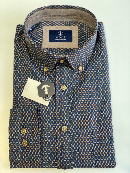 Marco Manzini Jerome Dot Print Shirt Navy