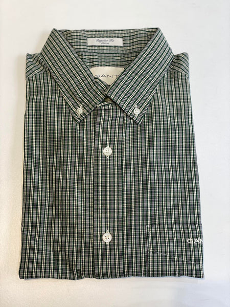 Gant Micro Check Shirt Green