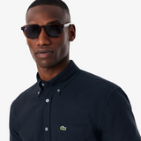 Lacoste Short Sleeve Oxford Navy