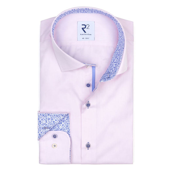 R2 Amsterdam Trim Print Shirt Pink