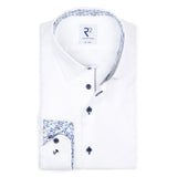 R2 Amsterdam Trim Print Shirt White
