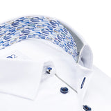 R2 Amsterdam Trim Print Shirt White