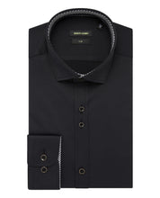 Load image into Gallery viewer, Remus Uomo Black Rome Long Sleeve Semi-Formal Shirt
