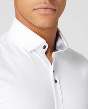 Load image into Gallery viewer, Remus Uomo White Rome Long Sleeve Semi-Formal Shirt 13099/Blk Button 01 White
