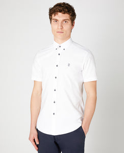 Remus Uomo White Rome Short Sleeve Casual Shirt 13599SS/Oxford 01 White