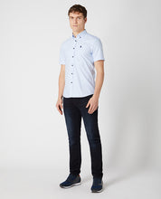 Load image into Gallery viewer, Slim Fit Oxford Cotton Short Sleeve Shirt 13599SS/Oxford 22 Blue
