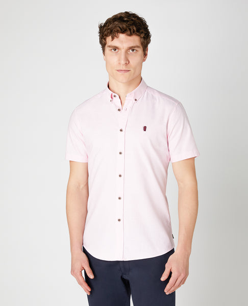 Remus Uomo Short Sleeve Oxford Light Pink