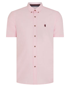 Remus Uomo Pink Rome Short Sleeve Casual Shirt 13599SS/Oxford 61 Light Pink