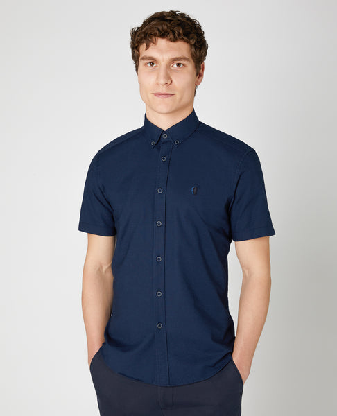 Remus Uomo Short Sleeve Oxford Navy