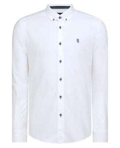 Remus Uomo White Rome Long Sleeve Casual Shirt 13599/Oxford 01 White