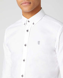 Remus Uomo White Rome Long Sleeve Casual Shirt 13599/Oxford 01 White