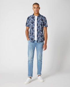 Remus Uomo Navy Rome Short Sleeve Casual Shirt 13710SS