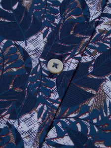 Remus Uomo Blue Seville Short Sleeve Casual Shirt 13711SS