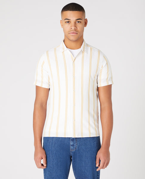 Remus Uomo Short Sleeve Stripe Shirt Yellow