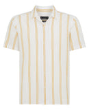 Remus Uomo Short Sleeve Stripe Shirt Yellow