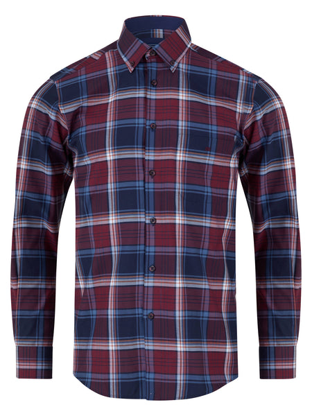Daniel Grahame Check Shirt Burgundy