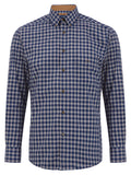 Daniel Grahame Check Shirt Beige/Navy