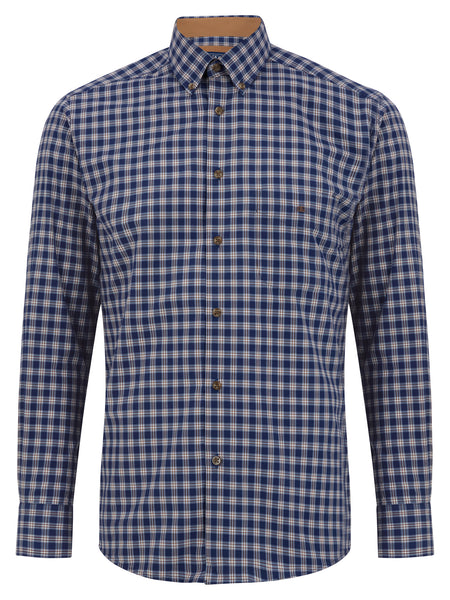 Daniel Grahame Check Shirt Beige/Navy