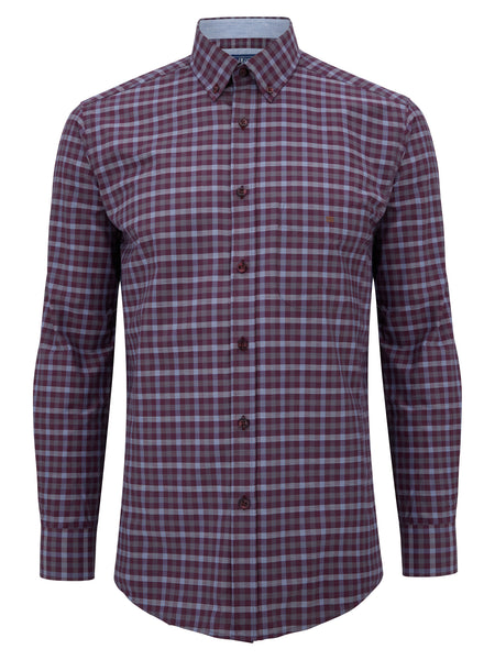 Daniel Grahame Check Shirt Dark Red