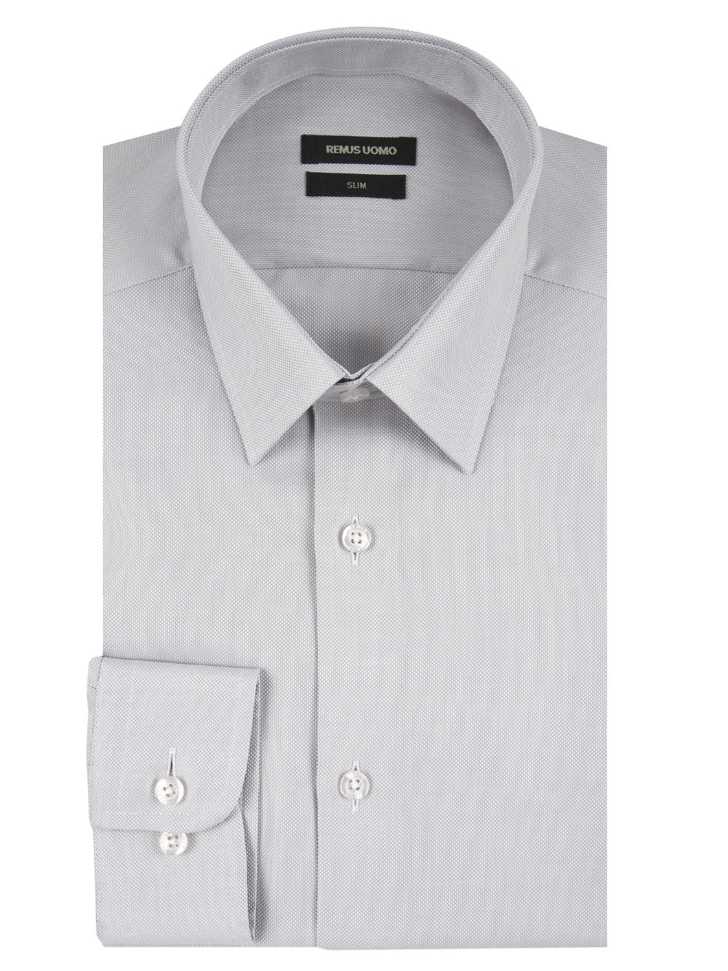 Remus Uomo Light Grey Rome Long Sleeve Formal Shirt