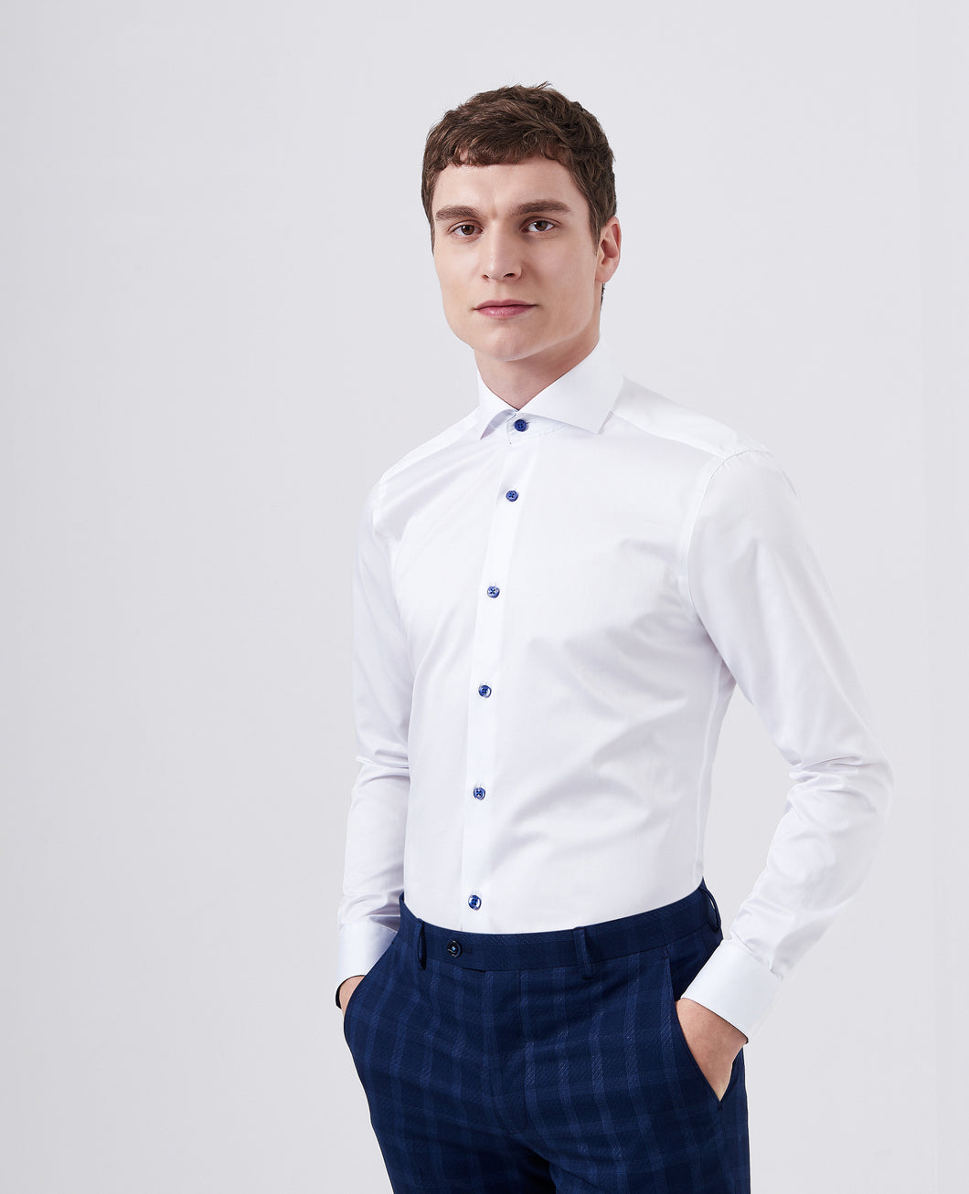 Remus Uomo White Rome Long Sleeve Formal Shirt