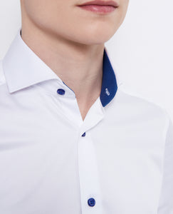 Remus Uomo White Rome Long Sleeve Formal Shirt