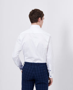 Remus Uomo White Rome Long Sleeve Formal Shirt