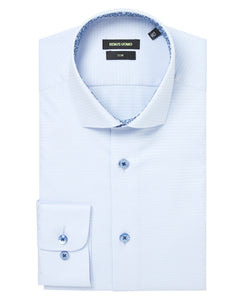 Remus Uomo Slimfit Blue Long Sleeve Formal Shirt