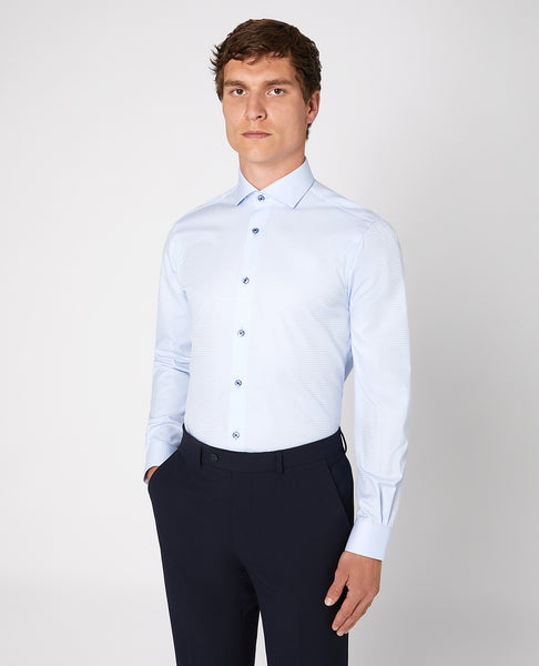 Remus Uomo Textured Shirt Light Blue