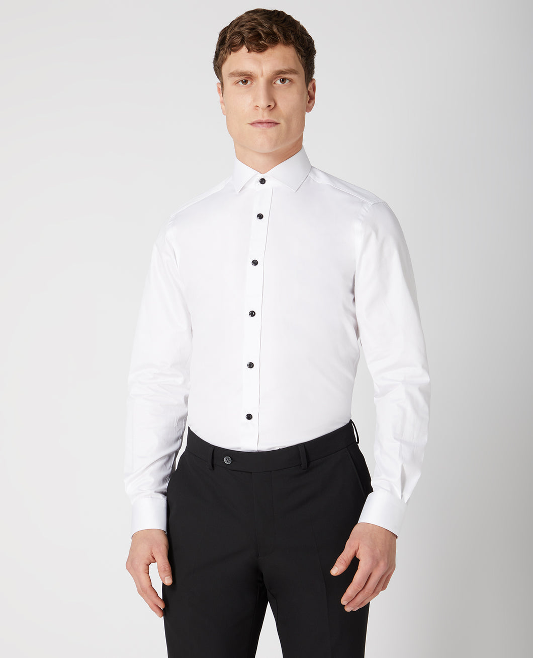 Remus Uomo Shirt 18801/Frank Blk Btn 01 White