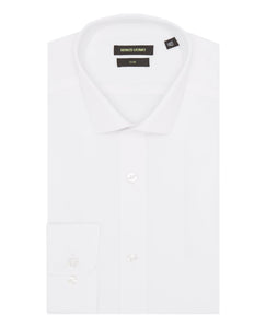 Remus Uomo White Slim Long Sleeve Formal Shirt