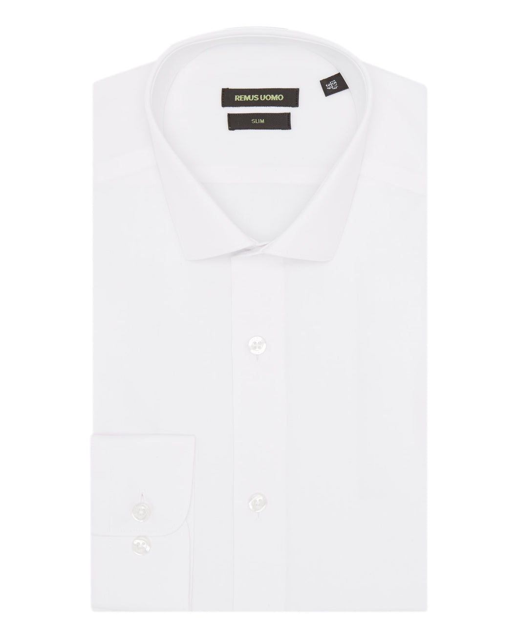 Remus Uomo White Slim Long Sleeve Formal Shirt