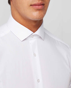 Remus Uomo White Slim Long Sleeve Formal Shirt