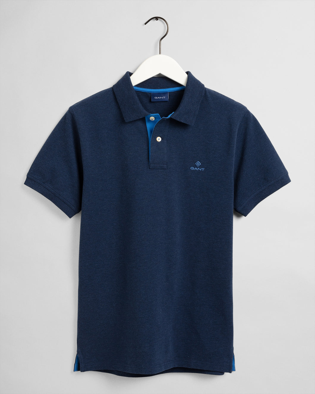 Gant Navy Contrast Collar Pique Top